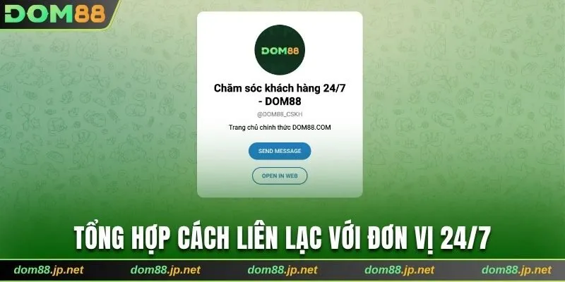 Tổng hợp cách liên lạc với đơn vị 24/7